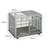 PaWz Dog Crate Pet Kennel Indoor Sturdy ABS Plastic Wheels Double Door S Petsleisure