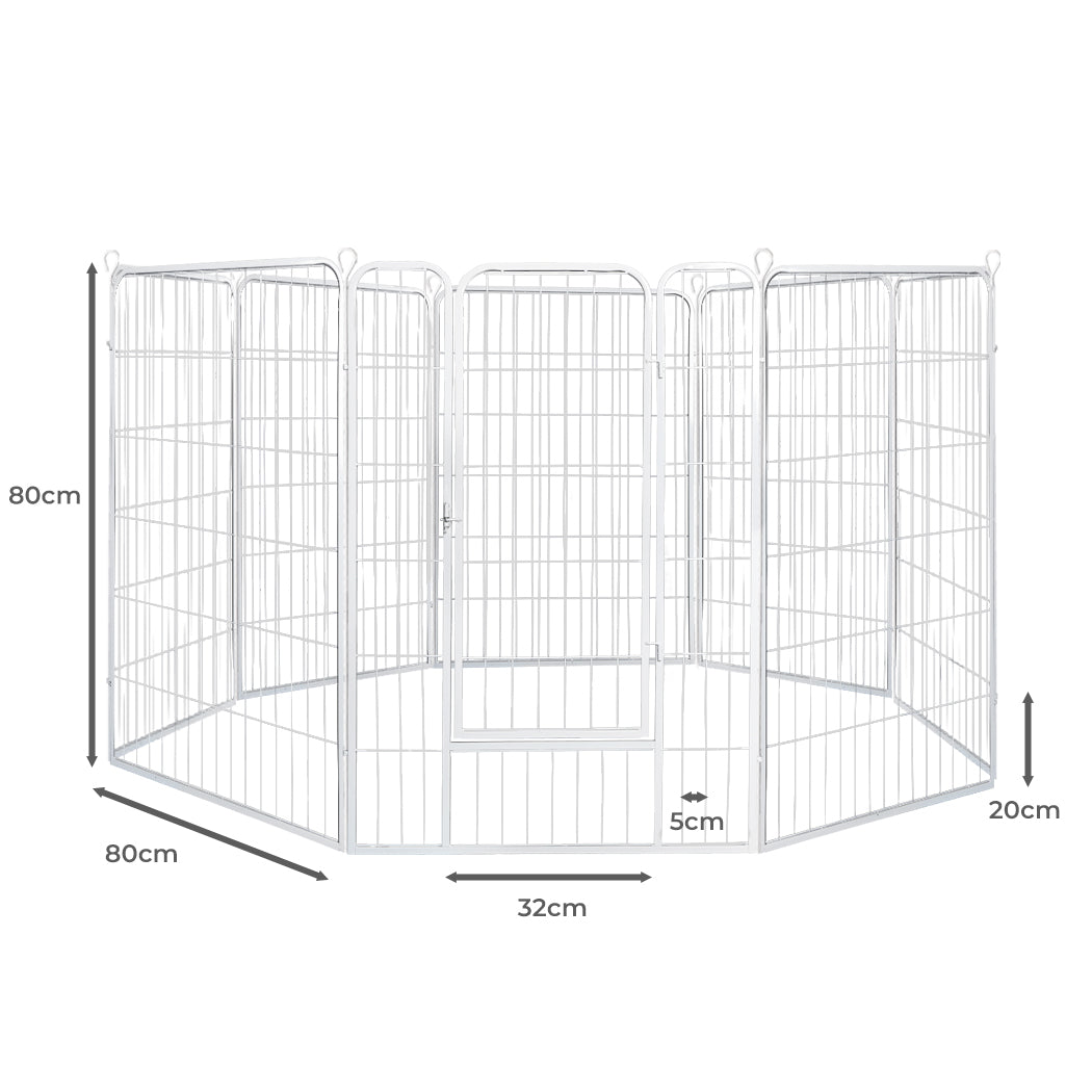 PaWz 8 Panel 32'' Pet Dog Playpen Puppy Exercise Cage Enclosure Fence Metal PaWz