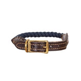 Mog And Bone Leather Brass Rope Collar Navy