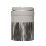 Mog And Bone Ceramic Canister Grey Stripe