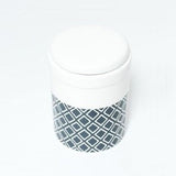 Mog And Bone Ceramic Treat Canister Navy Ikat (1.5L)