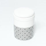 Mog And Bone Ceramic Treat Canister Grey Ikat 1.5L