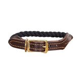 Mog And Bone Leather Brass Rope Collar Black
