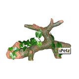 Ultimate Reptile Suppliers Log With Silk Plant (Medium)