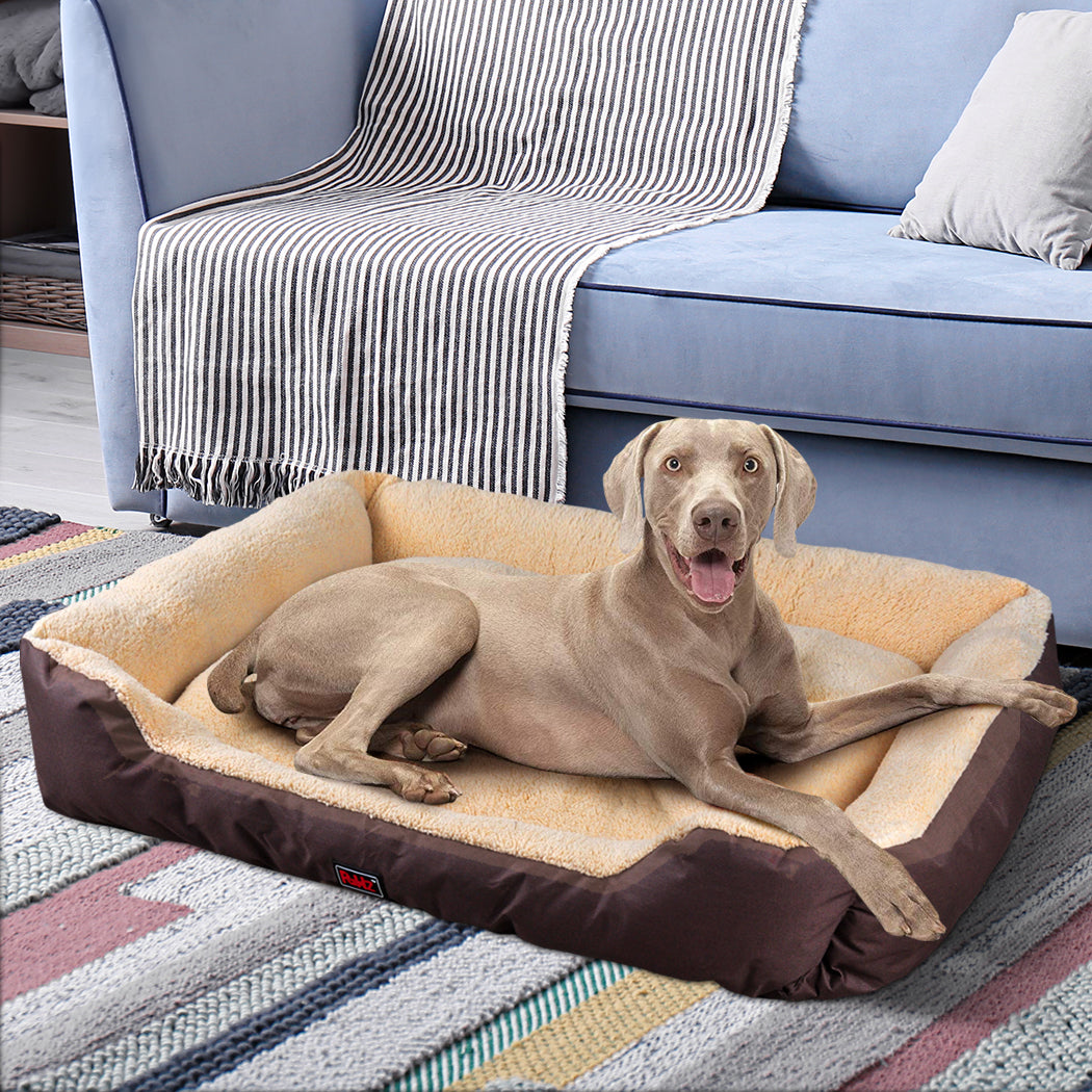 PaWz Pet Bed Mattress Dog Cat Pad Mat Cushion Soft Winter Warm 2X Large Brown PaWz