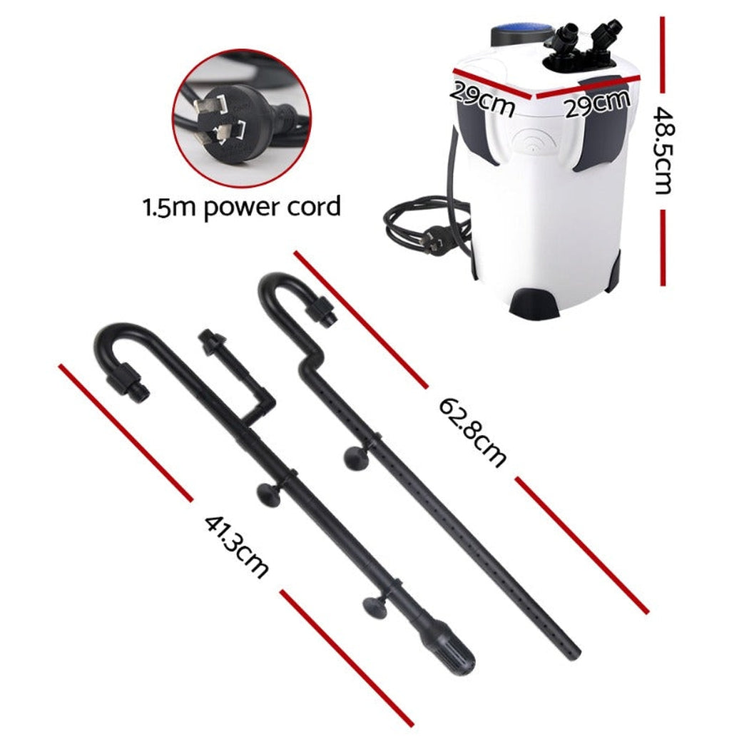 Aquarium External Canister Filter Aqua Fish Tank UV Light with Media Kit 2400L/H Giantz