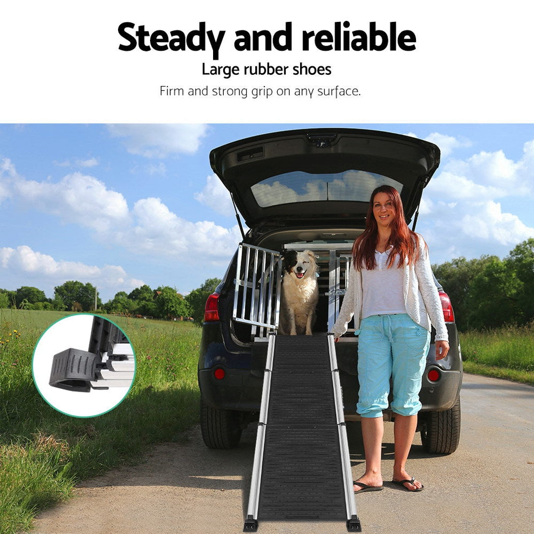 i.Pet Deluxe Aluminium Foldable Pet Ramp - Black i.Pet