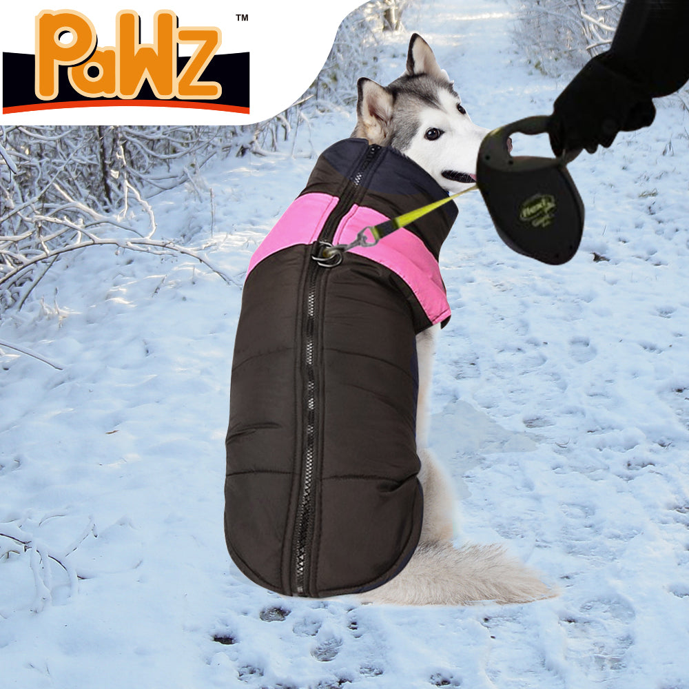 PaWz PaWz Dog Winter Jacket Padded Pet Clothes Windbreaker Vest Coat 2XL Pink PaWz