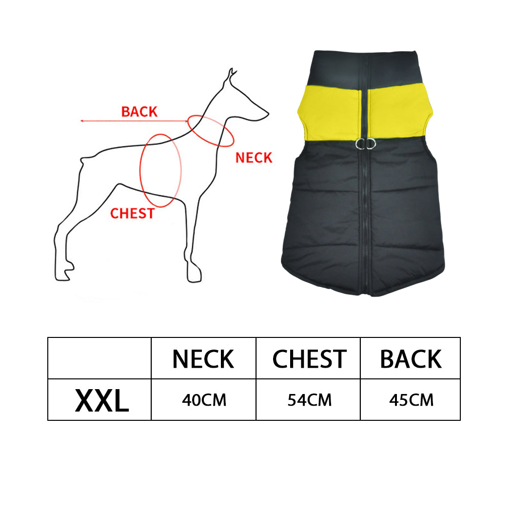 PaWz PaWz Dog Winter Jacket Padded Pet Clothes Windbreaker Vest Coat 2XL Orange PaWz