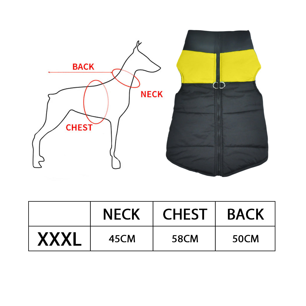 PaWz Dog Winter Jacket Padded Waterproof Pet Clothes Windbreaker Coat 3XL Orange PaWz