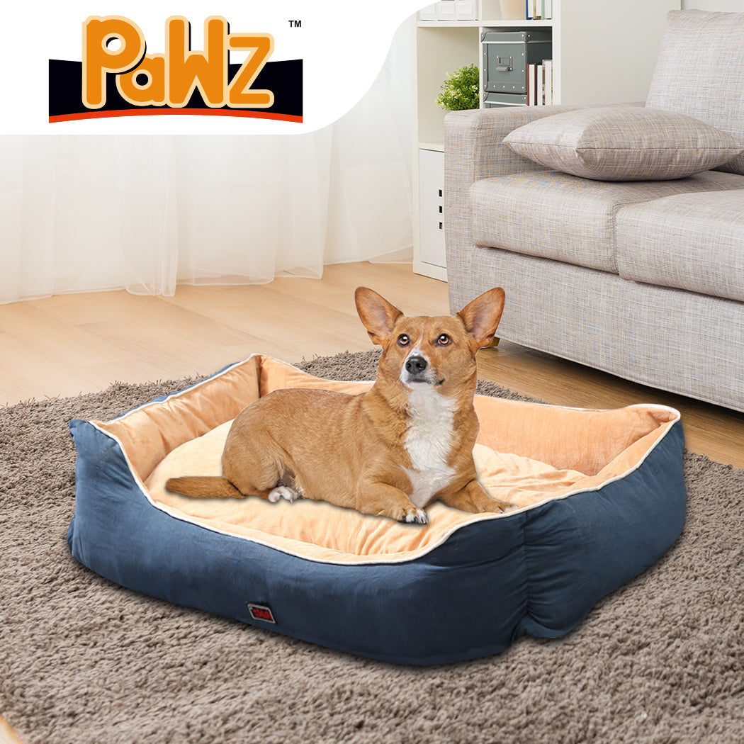 PaWz Pet Bed Mattress Dog Cat Pad Mat Puppy Cushion Soft Warm Washable L Blue PaWz