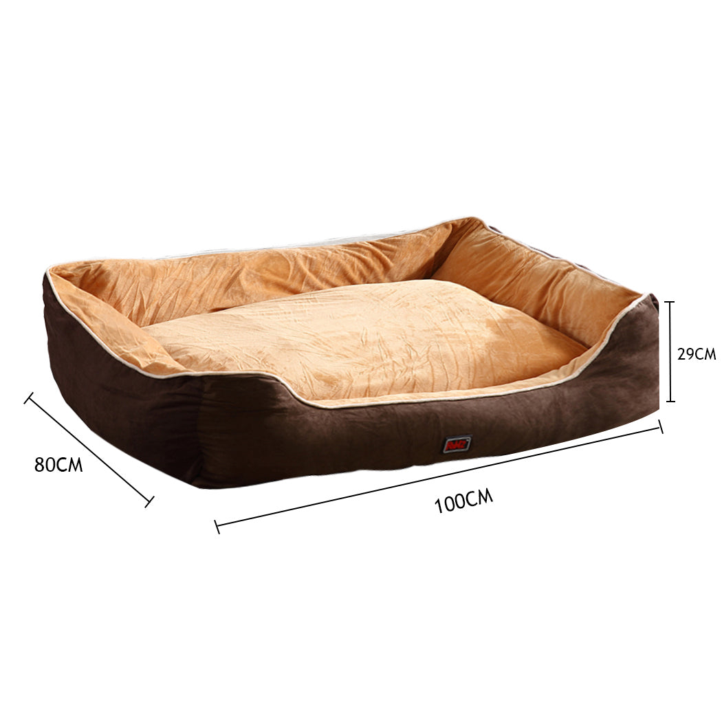 PaWz Pet Bed Mattress Dog Cat Pad Mat Puppy Cushion Soft Warm Washable 2XL Brown PaWz