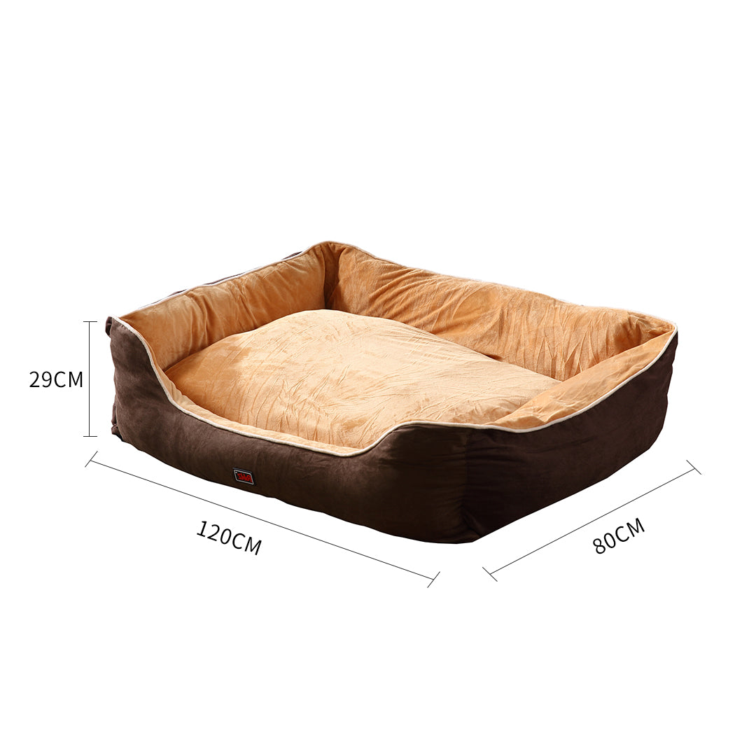 PaWz Pet Bed Mattress Dog Cat Pad Mat Puppy Cushion Warm Washable 3XL Brown PaWz