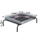 PaWz Heavy Duty Pet Bed Bolster Trampoline Dog Puppy Cat Hammock Mesh XL Grey PaWz