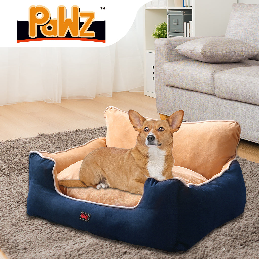 PaWz Pet Bed Dog Puppy Beds Cushion Pad Pads Soft Plush Cat Pillow Mat Blue L PaWz