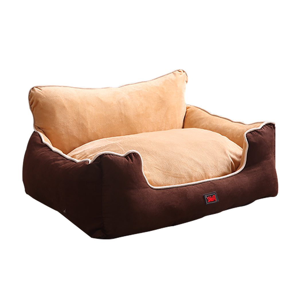 PaWz Pet Bed Dog Puppy Beds Cushion Pad Pads Soft Plush Cat Pillow Mat Brown L PaWz
