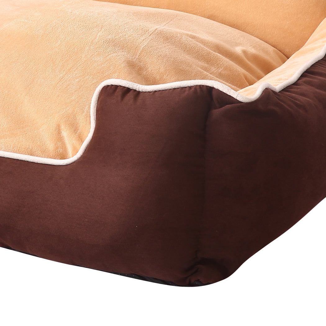 PaWz Pet Bed Dog Puppy Beds Cushion Pad Pads Soft Plush Cat Pillow Mat Brown L PaWz