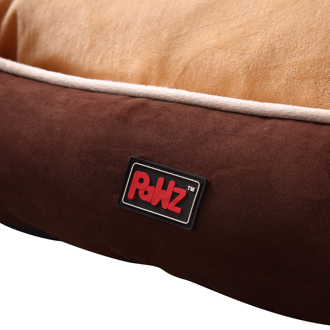 PaWz Pet Bed Dog Puppy Beds Cushion Pad Pads Soft Plush Cat Pillow Mat Brown L PaWz