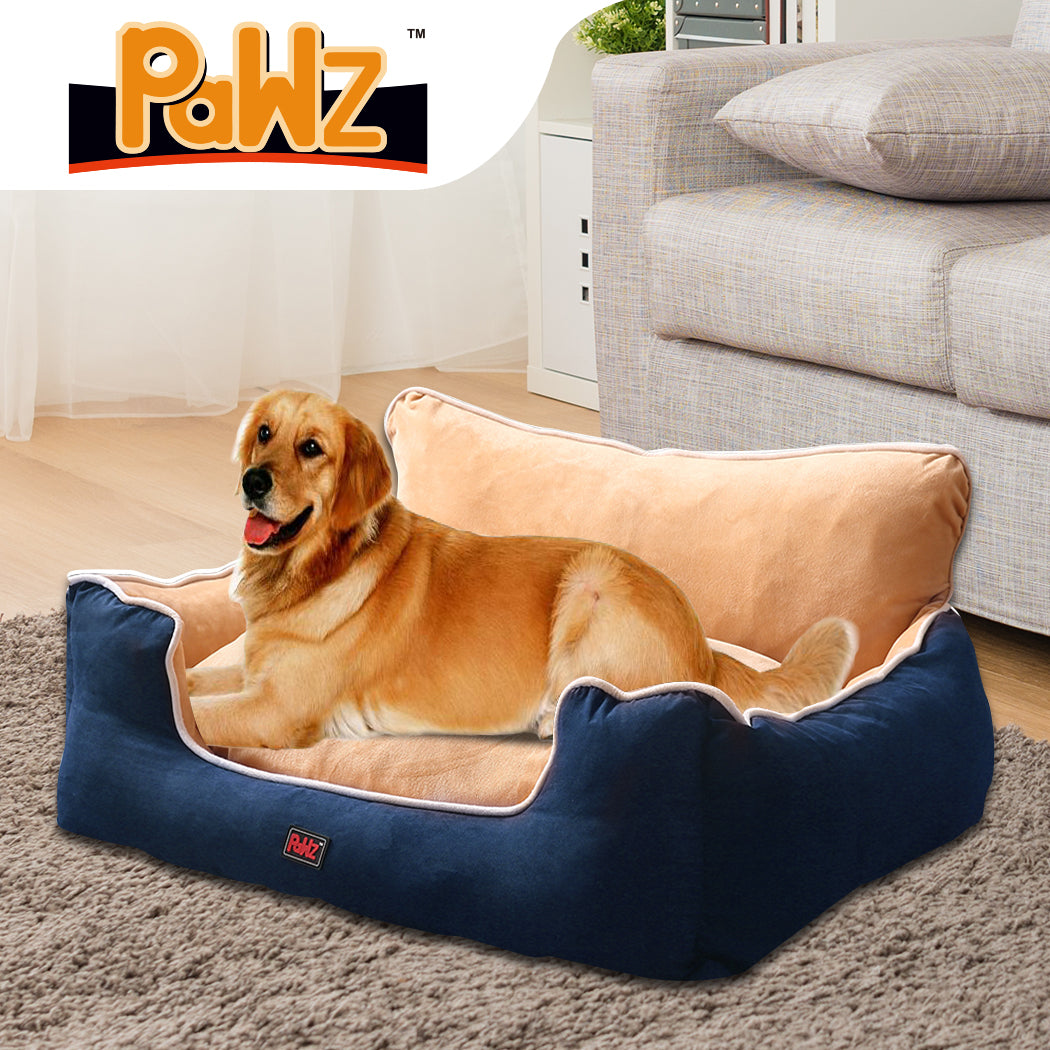 PaWz Pet Bed Dog Puppy Beds Cushion Pad Pads Soft Plush Cat Pillow Mat Blue XL PaWz