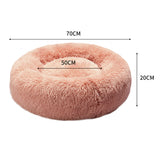 Pet Bed Cat Dog Donut Nest Calming Kennel Cave Deep Sleeping Pink L PaWz