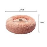 Pet Bed Cat Dog Donut Nest Calming Kennel Cave Deep Sleeping Pink S PaWz