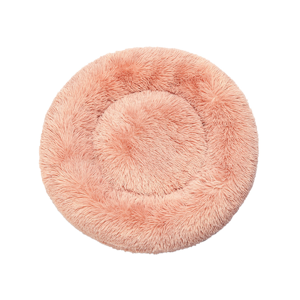 Pet Bed Cat Dog Donut Nest Calming Kennel Cave Deep Sleeping Pink XL PaWz