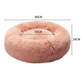 Pet Bed Cat Dog Donut Nest Calming Kennel Cave Deep Sleeping Pink XL PaWz