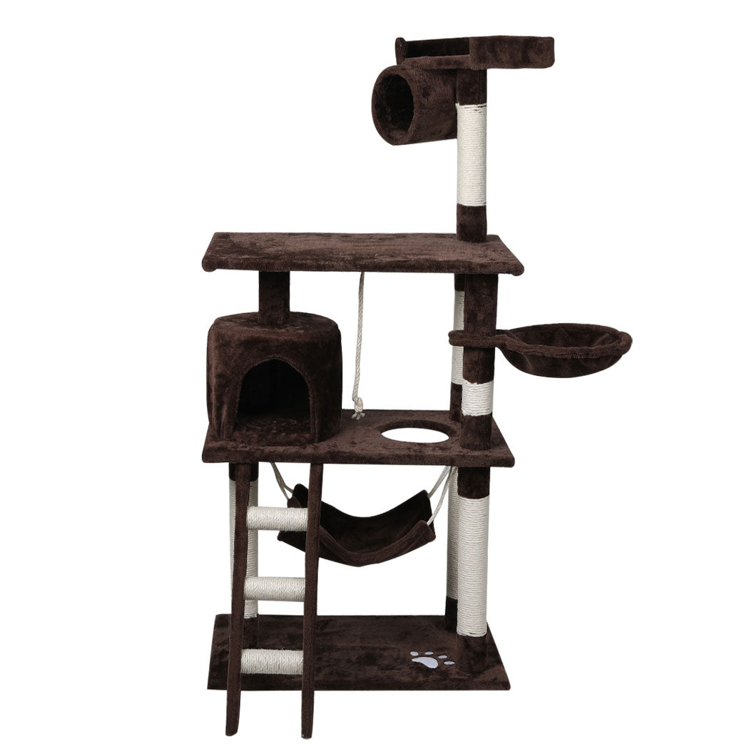 Cat Tree Beastie Scratching Post Pet Scratcher Condo Tower 140cm Dark Brown PaWz
