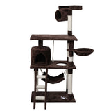 Cat Tree Beastie Scratching Post Pet Scratcher Condo Tower 140cm Dark Brown PaWz
