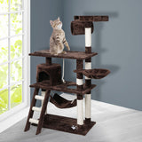 Cat Tree Beastie Scratching Post Pet Scratcher Condo Tower 140cm Dark Brown PaWz