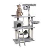 Cat Tree Beastie Scratching Post Pet Scratcher Condo Tower 140cm Grey PaWz