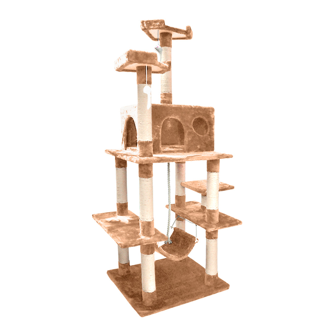 Cat Scratching Post Tree Gym House Condo Furniture Scratcher Pole Brown 183cm PaWz