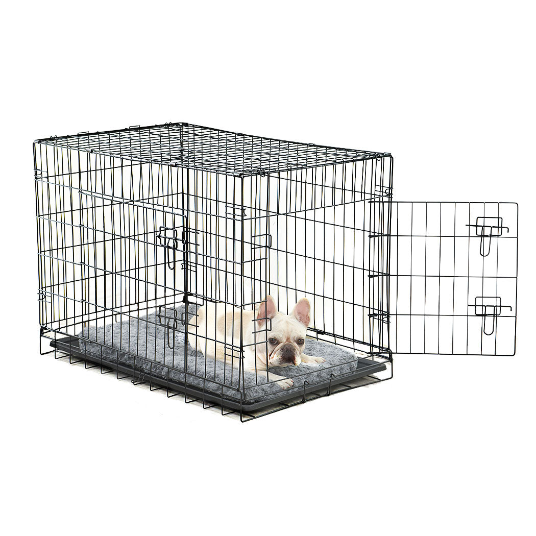 PaWz Pet Dog Cage Crate Metal Carrier Portable Kennel With Bed 42" PaWz