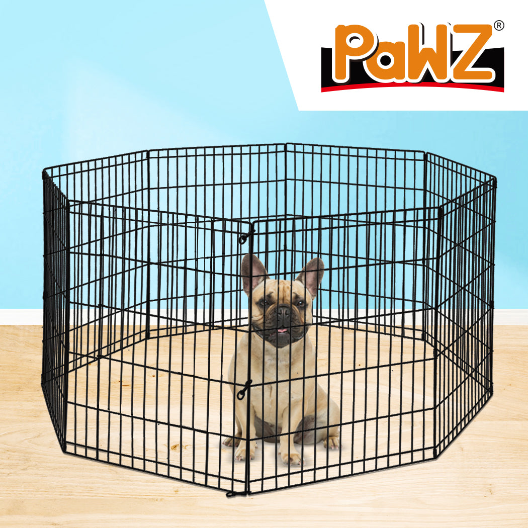 PaWz Pet Dog Playpen Puppy Exercise 8 Panel Fence Black Extension No Door 36" PaWz