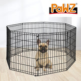 PaWz Pet Dog Playpen Puppy Exercise 8 Panel Fence Black Extension No Door 42" PaWz