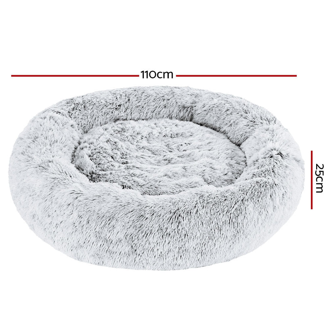 i.Pet Pet bed Dog Cat Calming Pet bed Extra Large 110cm Charcoal Sleeping Comfy Washable i.Pet
