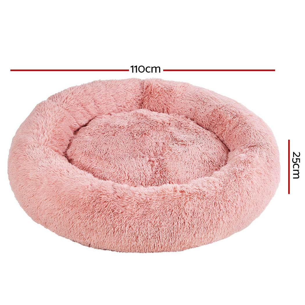 i.Pet Pet bed Dog Cat Calming Pet bed Extra Large 110cm Pink Sleeping Comfy Washable i.Pet