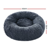 i.Pet Pet bed Dog Cat Calming Pet bed Small 60cm Dark Grey Sleeping Comfy Cave Washable i.Pet