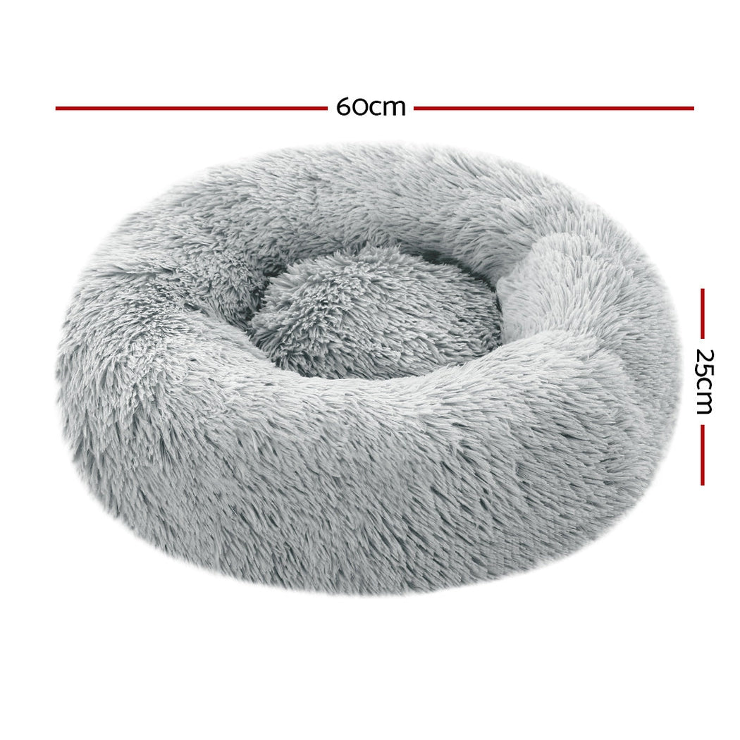 i.Pet Pet bed Dog Cat Calming Pet bed Small 60cm Light Grey Sleeping Comfy Cave Washable i.Pet