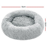 i.Pet Pet bed Dog Cat Calming Pet bed Medium 75cm Light Grey Sleeping Comfy Cave Washable i.Pet