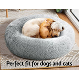 i.Pet Pet bed Dog Cat Calming Pet bed Medium 75cm Light Grey Sleeping Comfy Cave Washable i.Pet