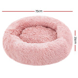 i.Pet Pet bed Dog Cat Calming Pet bed Medium 75cm Pink Sleeping Comfy Cave Washable i.Pet
