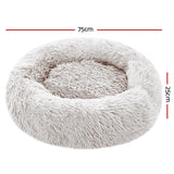 i.Pet Pet bed Dog Cat Calming Pet bed Medium 75cm White Sleeping Comfy Cave Washable i.Pet