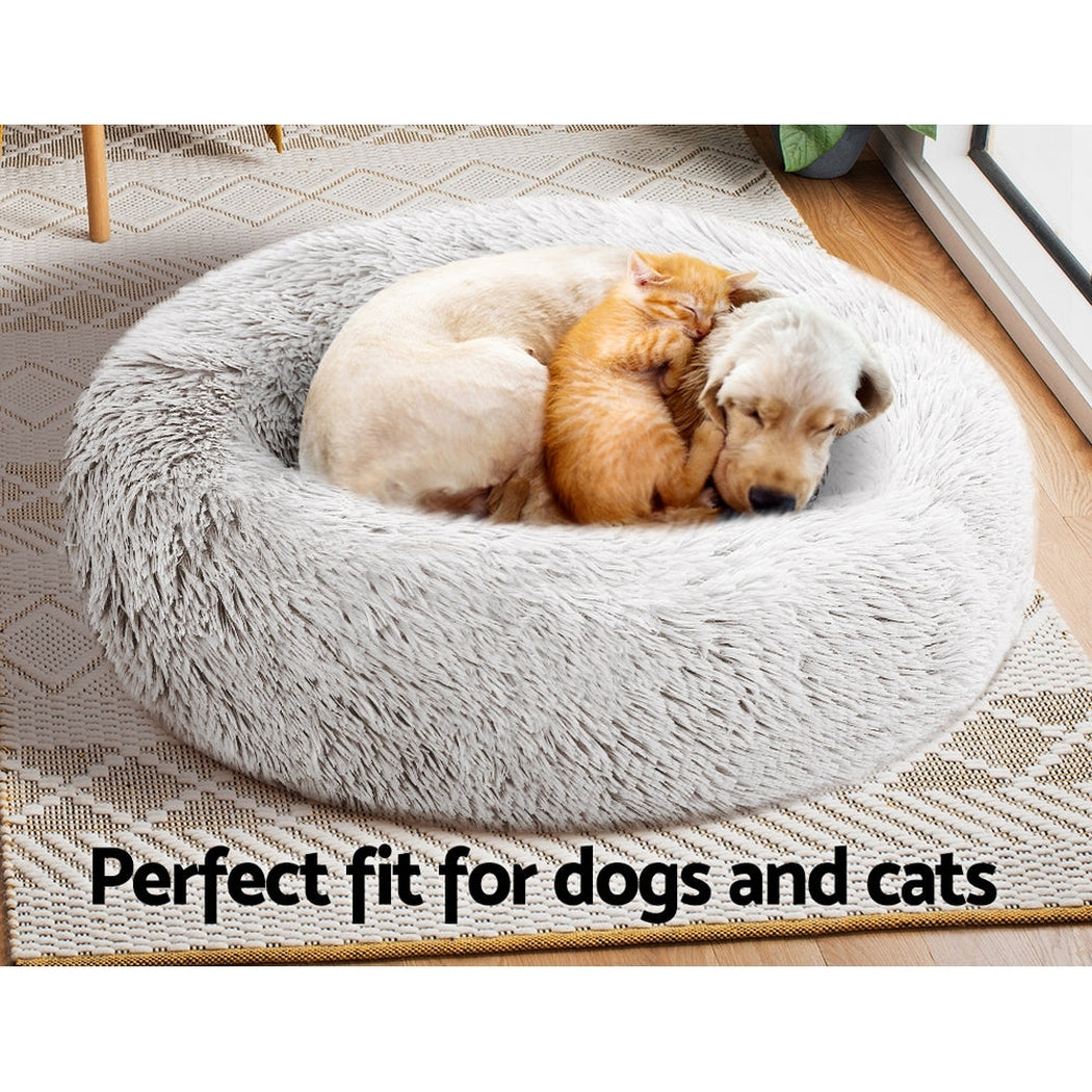 i.Pet Pet bed Dog Cat Calming Pet bed Medium 75cm White Sleeping Comfy Cave Washable i.Pet