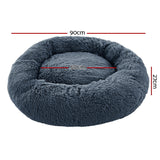 i.Pet Pet bed Dog Cat Calming Pet bed Large 90cm Dark Grey Sleeping Comfy Cave Washable i.Pet
