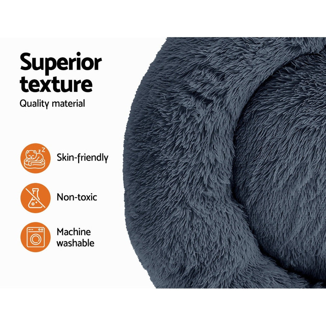 i.Pet Pet bed Dog Cat Calming Pet bed Large 90cm Dark Grey Sleeping Comfy Cave Washable i.Pet