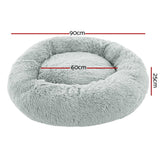 i.Pet Pet Bed Dog Cat Calming Pet bed Large 90cm Light Grey Sleeping Comfy Cave Washable i.Pet