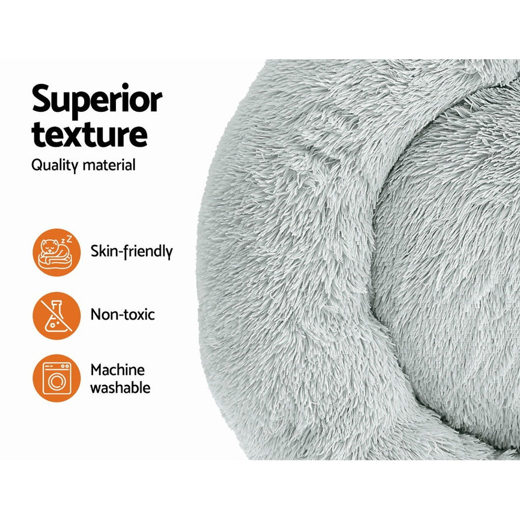 i.Pet Pet Bed Dog Cat Calming Pet bed Large 90cm Light Grey Sleeping Comfy Cave Washable i.Pet