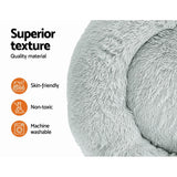 i.Pet Pet Bed Dog Cat Calming Pet bed Large 90cm Light Grey Sleeping Comfy Cave Washable i.Pet