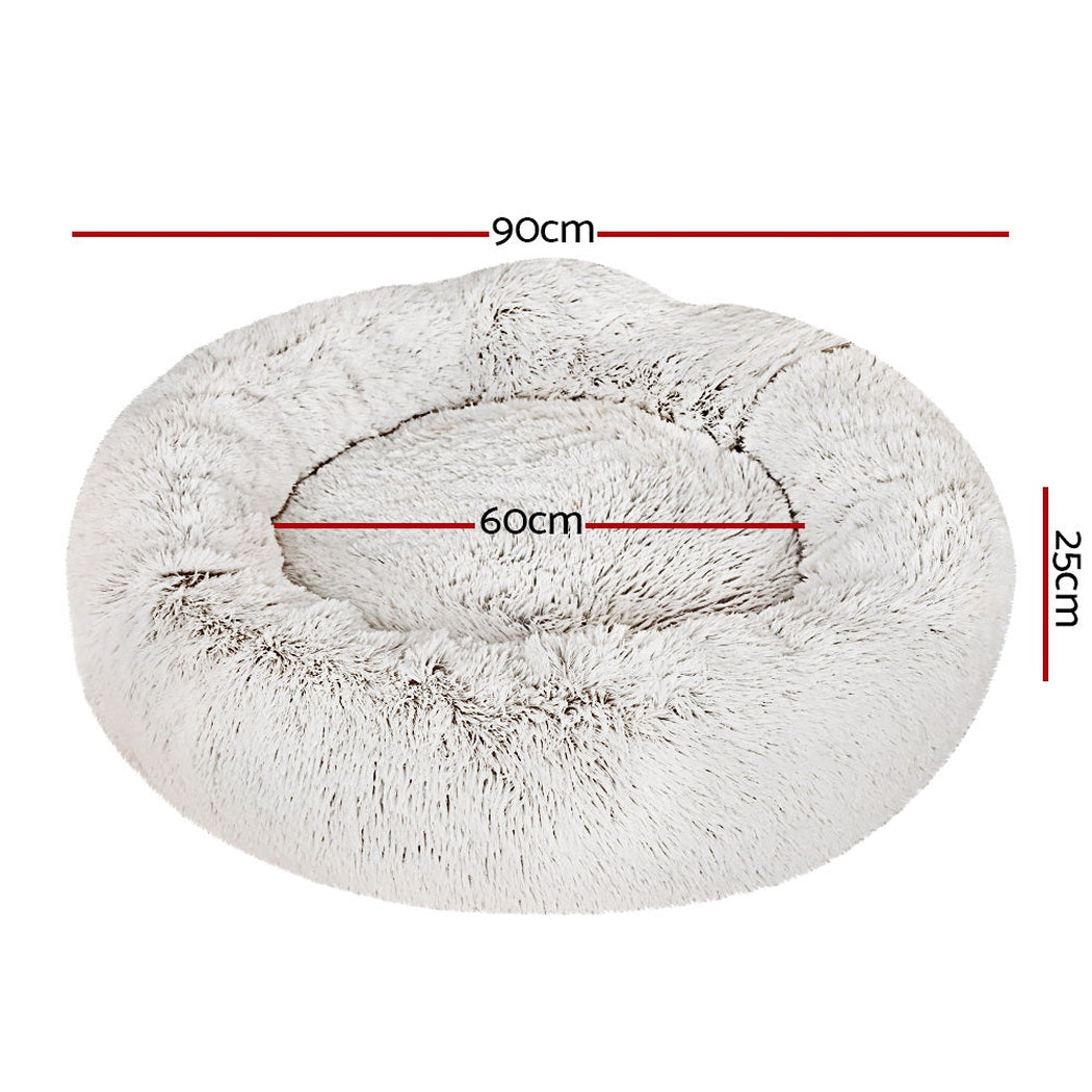 i.Pet Pet bed Dog Cat Calming Pet bed Large 90cm White Sleeping Comfy Cave Washable i.Pet